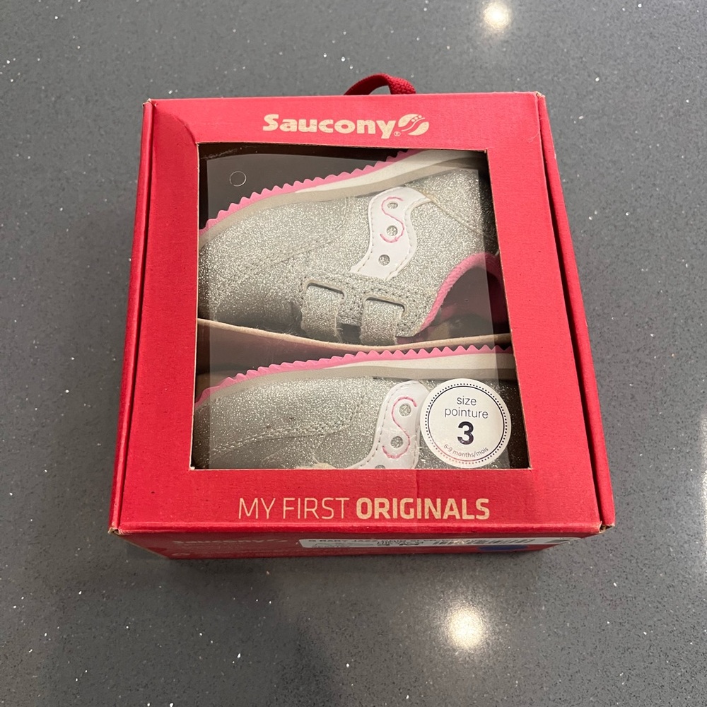 Saucony Kids' Silver and Pink Shoes